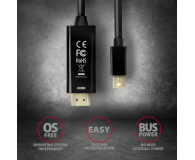 AXAGON RVDM-HI14C2 Konwerter/kabel aktywny Mini DP > HDMI 1.4 kabel 1.8m4K/30Hz - 1485476 - zdjęcie 5